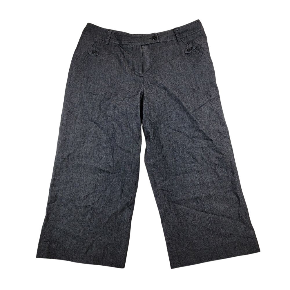 Sandro Sportswear Women's Cropped Capri Pants Sz‎ 12 Black Stretch Career